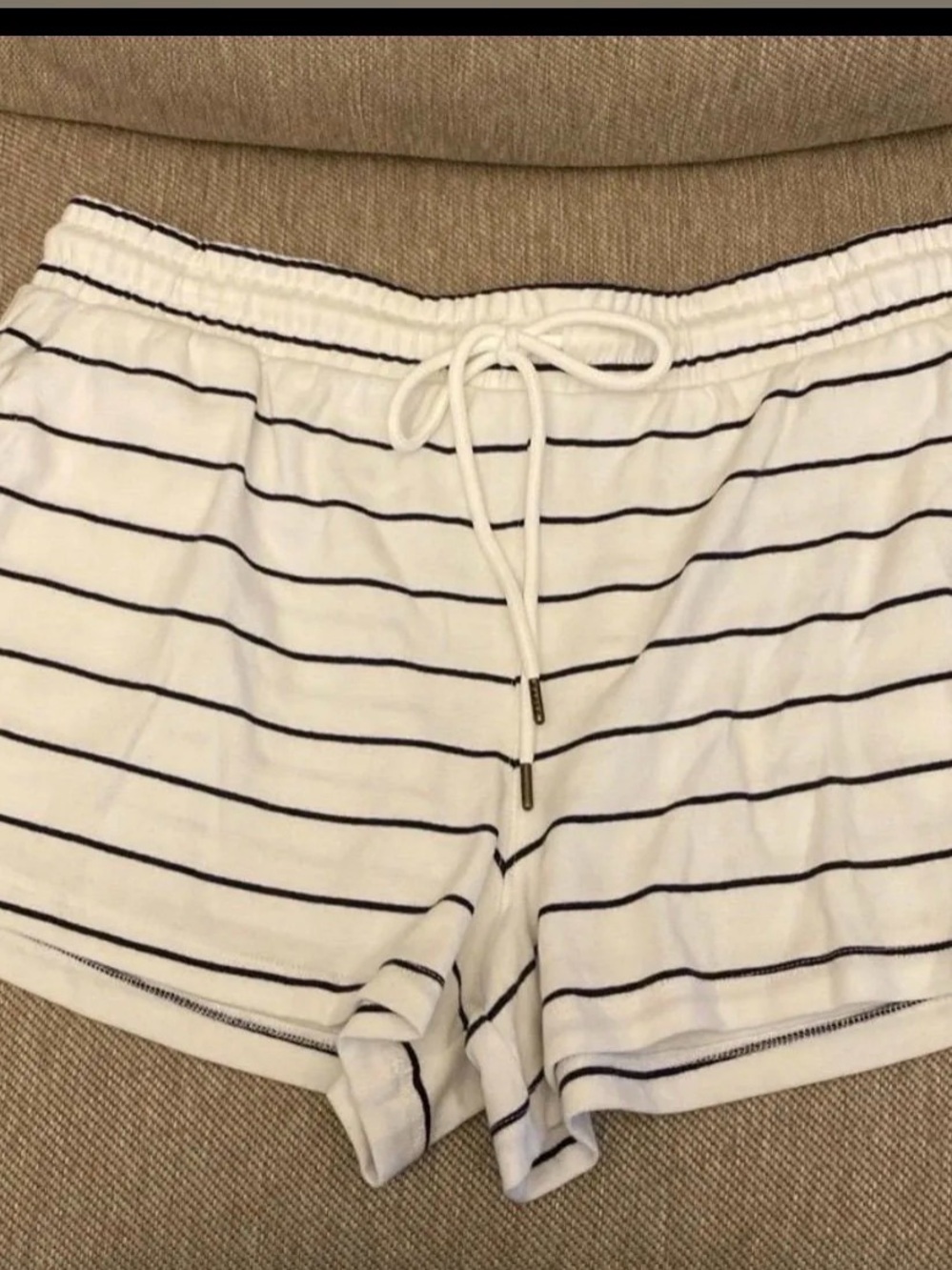 Parke & Target  White & Navy Striped Drawstring Lounge Shorts